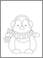 CUTE Winter Animals Coloring Pages vector