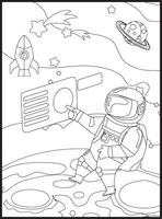 Space Coloring Pages for Kids vector