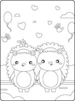 Valentine Day Coloring Pages vector