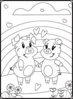 Valentine Day Coloring Pages vector