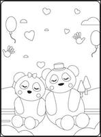 Valentine Day Coloring Pages vector