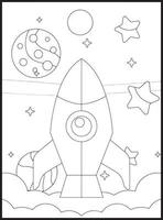 Space Coloring Pages for Kids vector