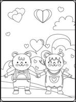 Valentine Day Coloring Pages vector
