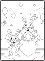 Valentine Day Coloring Pages vector