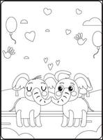 Valentine Day Coloring Pages vector