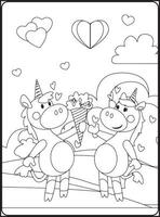 Valentine Day Coloring Pages vector