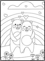 Valentine Day Coloring Pages vector