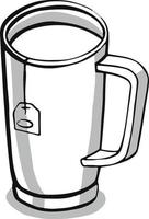 cup with tea or coffee side view. hand drawn vector