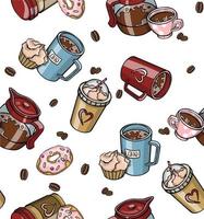 seamless pattern background with donuts. For birthday, valentine and scrapbook design. vector