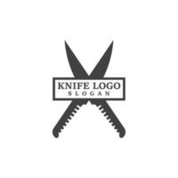 plantilla de icono de logotipo de cuchillo y vector de símbolo