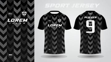 diseño de jersey deportivo de camiseta negra vector