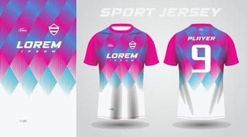 diseño de camiseta deportiva rosa azul vector