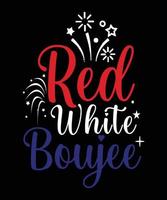 RED WHITE BOUJEE TSHIRT DESIGN vector