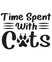 Time Spent With Cat Tshirt Design.eps vector