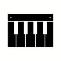 icono de glifo de vector de piano único