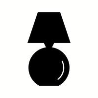 Unique Table Lamp Glyph Vector Icon