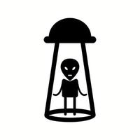 icono de glifo de vector de abducción alienígena único