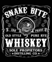 SNAKE BITE 100 PROOF OKD STYLE PURE RYE  WHISKEY SOLE PROPERTIES vector