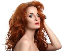 Portrait of woman with beautiful red hair photo