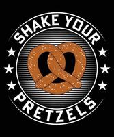 agita tu diseño de camiseta de pretzels vector