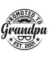 promoted to grandpa est.2021 t-shirt design.eps vector