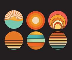 gráficos de puesta de sol vintage retro vector