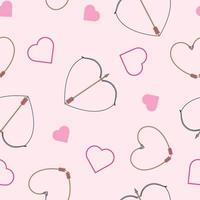 Valentine bow and arrow pattern vector