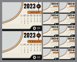 Modern 2023 calendar design template vector