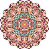 diseño de fondo de mandala ornamental colorido de lujo en varios colores vector