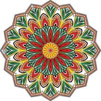 Hand drawn ornamental mandala colorful background design in abstract pattern. vector