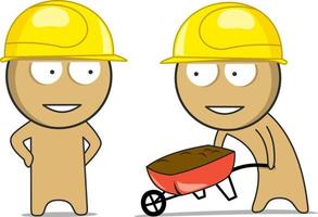 Builders at the construction site vector