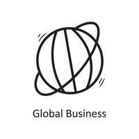 Global Business vector outline Icon Design illustration. Business Symbol on White background EPS 10 File