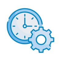 Time Management Vector Style illustration. Business and Finance Blue Colour Icon.