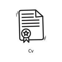 Cv vector outline Icon Design illustration. Business Symbol on White background EPS 10 File