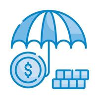 Insurance Vector Style illustration. Business and Finance Blue Colour Icon.