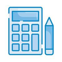 Calculator Vector Style illustration. Business and Finance Blue Colour Icon.