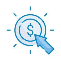 Pay Per click  Vector Style illustration. Business and Finance Blue Colour Icon.