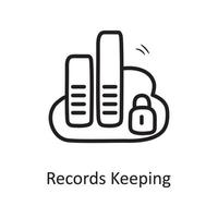 Records keeping vector outline Icon Design illustration. Business Symbol on White background EPS 10 File