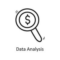 ilustración de diseño de icono de contorno de vector de análisis de datos. símbolo de negocio en el archivo eps 10 de fondo blanco