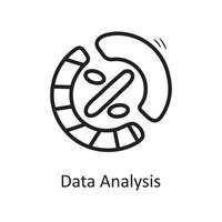 Data Analysis vector outline Icon Design illustration. Business Symbol on White background EPS 10 File