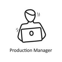 Production Manager vector outline Icon Design illustration. Business Symbol on White background EPS 10 File