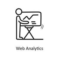 Web Analytics vector outline Icon Design illustration. Business Symbol on White background EPS 10 File