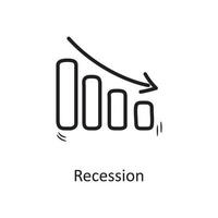 Recession vector outline Icon Design illustration. Business Symbol on White background EPS 10 File