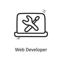 Web Developer vector outline Icon Design illustration. Business Symbol on White background EPS 10 File