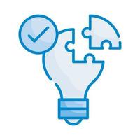 Solution Vector Style illustration. Business and Finance Blue Colour Icon.