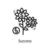 ilustración de diseño de icono de contorno de vector de éxito. símbolo de negocio en el archivo eps 10 de fondo blanco