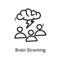 Brain Storming vector outline Icon Design illustration. Business Symbol on White background EPS 10 File