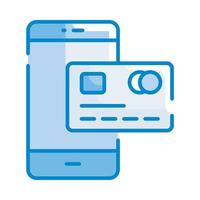 Mobile Banking Vector Style illustration. Business and Finance Blue Colour Icon.