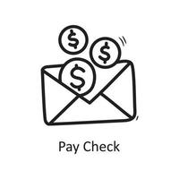 Pay Check vector outline Icon Design illustration. Business Symbol on White background EPS 10 File