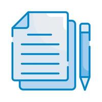 Documents Vector Style illustration. Business and Finance Blue Colour Icon.